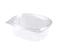 Generico set VASCHETTE TRASPARENTI OPS coperchio attaccato Contenitori Ermetici Alimenti Gastronomia, Banco Frigo, Meal Prep e Porta Pranzo - Made in Italy (50 pz ovali 160x130x60 mm 1000ml)