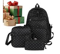 Generico Set Zaini Kawaii Set 3 pezzi zaino a pois con scomparti