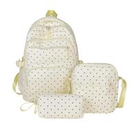 Generico Set Zaini Kawaii Set 3 Pezzi Zaino a Scomparti con Pois Estetico