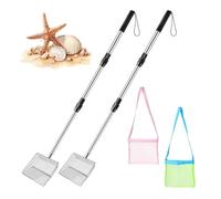 Generico Setaccio per Denti di squalo | Setaccio da Spiaggia Estensibile con Sacchetti da Conchiglie - Raccoglitore di Conchiglie - Cercatori di Conchiglie, Bambini, Adolescenti, Adulti, Anziani,