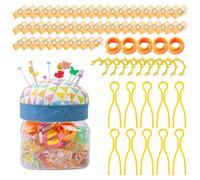 Generico Sewing Clips Set, Complete Kit with Spool Hugger And Pincushion Jar Organized Storage, Durable Clips with Strong Grip for Precise Sewing, Knitting Clip for Beginners, Adults, Seniors