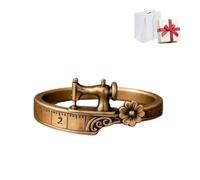 Generico Sewing Machine Bracelet & Ring Set, Vintage Jewelry with Measuring Tape Detail, Creative Artisan Gift for Crafters,Sewers & Costume Designers (Ring)
