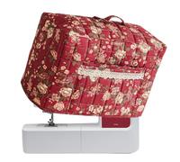 Generico Sewing Machine Dust Cover - Protective Storage Tote for Craft Room | Vintage Floral Fabric Case with Carry Handle And Front Pocket, Organizer for Home DIY Projects Travel