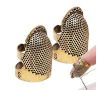Generico Sewing Thimbles - 2 Pieces Adjustable With Breathable Holes | Sewing Thimbles Fingers Protectors | Sewings Adjustable Thimble With Holes For Fingers Quilting Garment Repairs Blanket Making