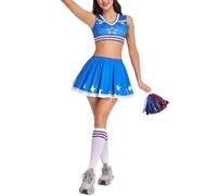 Generico Sexy Costume Cheerleader - vestito comodo e colorato per ragazze e donne, ideale per roll-play, carnevale, feste, cosplay, figlia, amica, adolescente, confortevole e appariscente