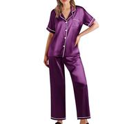 Generico Sexy Donna Hot per Sesso Forte Mutande Donna Sexy Pigiama da Pigiama Completo da Pantaloni Set Indumenti Notte in Camicia Notte Set E Abbigliamento Purple XXXXL