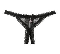 Generico Sexyshop Lingerie Hot Completini Intimi Donna Hot Slip con Apertura sul Cavallo Mutande Pizzo Mutandine Sexy Vita Bassa da Donna Bodystocking Donna Aperto Completino Donna (Black, One Size)