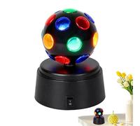 Genérico Sfera da discoteca luminosa, piccola, rotazione a 360°, a batteria, luce a sfera da discoteca rotante a LED, per decorazione della casa, compleanni, matrimoni, balli, palcoscenici, spettacoli