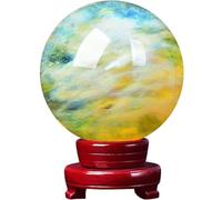 Generico Sfera di Cristallo di Quarzo Naturale Palla di Citrino Pietra Guaritrice Naturale con Supporto per Divinazione/Equilibrio dei Chakra/Yoga/Casa Feng Shui,Diameter250mm=9.52inch