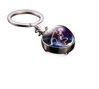 Generico Sfera Portachiavi Segno Zodiacale Acquario Color Argento Double Face Luminoso Oroscopo Magia Astri Costellazione Gadget Accessori Zaino Idea Regalo Uomo Donna Bambino