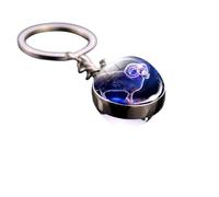 Generico Sfera Portachiavi Segno Zodiacale Ariete Color Argento Double Face Luminoso Oroscopo Magia Astri Costellazione Gadget Accessori Zaino Idea Regalo Uomo Donna Bambino