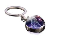 Generico Sfera Portachiavi Segno Zodiacale Leone Color Argento Double Face Luminoso Oroscopo Magia Astri Costellazione Gadget Accessori Zaino Idea Regalo Uomo Donna Bambino