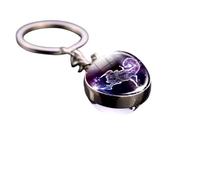 Generico Sfera Portachiavi Segno Zodiacale Scorpione Color Argento Double Face Luminoso Oroscopo Magia Astri Costellazione Gadget Accessori Zaino Idea Regalo Uomo Donna Bambino