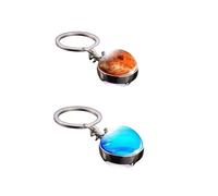 Generico Sfera Portachiavi Venere e Nettuno (2 pezzi) Color Argento Double Face Luminoso Sistema Solare Oroscopo Magia Astri Costellazione Gadget Accessori Zaino Idea Regalo Uomo Donna