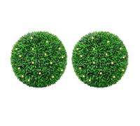 Generico Sfere di Bosso Artificiale con Luci LED 2 pz Verdi 55 cm,Casa e Giardino,Arredo,Flora artificiale-3335903