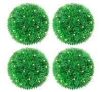 Generico Sfere di Bosso Artificiale con Luci LED 4 pz Verdi 12 cm,Casa e Giardino,Arredo,Flora artificiale-3335904