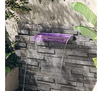 Generico Sfioratore a Cascata con LED RGB Acciaio Inox 60 cm,Arredo,Fontane e laghetti,Fontane e cascate ornamentali-151410
