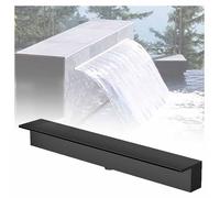 Generico Sfioratore a Cascata in Acciaio Inossidabile 304 per stagni, Fontana da Esterno, Cascata Professionale per Piscina, Uscita Nera da 100 cm (39,4 Pollici), Resistente ed Elegante