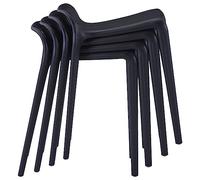 Generico Sgabelli Impilabili 4 pz Neri in Plastica,Nero,10.75kg,247281