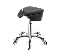 Generico Sgabello A Sella Ergonomico,Sedia A Sella For La Casa Con Ruote,Superficie Del Sedile Trapezoidale E Regolazione In Altezza Libera Di 15cm,for Salone Di Bellezza(Black)