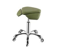 Generico Sgabello A Sella Ergonomico,Sedia A Sella For La Casa Con Ruote,Superficie Del Sedile Trapezoidale E Regolazione In Altezza Libera Di 15cm,for Salone Di Bellezza(Green)