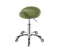 Generico Sgabello A Sella Ergonomico, Sgabello In Acciaio Inossidabile Con Ruote, Cuscino Morbido E Confortevole E Altezza Regolabile For Il Salone Home Office(Green)