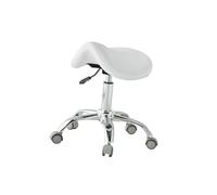 Generico Sgabello A Sella Girevole Con Rotelle Regolabile In Altezza, A Ergonomico For La Casa, Può Scegliere O Senza Schienale(White,58x49-64cm)