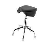 Generico Sgabello A Sella, Sedia A Girevole In Pelle Ispessita Regolabile In Altezza, Rotolabile 52-67 Cm, For Clinica Di Massaggio Del Salone(Black)