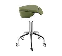 Generico Sgabello A Sella, Sedia Elevatrice Girevole A 360°, Sedia Da Salone A Sella Mobile, For Ufficio Domestico, Barbiere, Altezza Regolabile 52-67 Cm(Green)