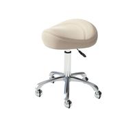 Generico Sgabello A Sella, Sedile A Larga E Spessa, A Girevole Rotolante Con Ruote, Altezza Regolabile For Clinica Di Massaggio Del Salone(White)