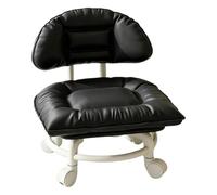 Generico Sgabello Basso Rotolante Con Supporto Schienale Sedile Imbottito | Sgabello Cambia Scarpe Per Casa, Ufficio, Garage, Studio, Pulizie Domestiche E Riordino Scaffali