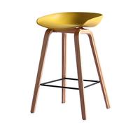 Generico Sgabello da Bar, con Base in Legno Massello E Schienale Basso, Facile da Montare, Ideale per Isole da Cucina, Bar, Sale da Pranzo E Ambienti Domestici,Giallo