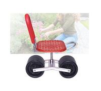 Generico Sgabello da Giardinaggio con Ruote,Portata 150 kg,Altezza Regolabile,Assistente da Giardino con Schienale Pieghevole,for Cortile E Patio(Red,2 Wheels)