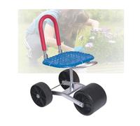 Generico Sgabello da Giardinaggio con Ruote,Portata 150 kg,Altezza Regolabile,Assistente da Giardino con Schienale Pieghevole,for Cortile E Patio(Blue,3 Wheels)