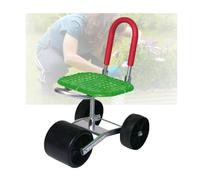 Generico Sgabello da Giardinaggio con Ruote,Portata 150 kg,Altezza Regolabile,Assistente da Giardino con Schienale Pieghevole,for Cortile E Patio(Green,3 Wheels)