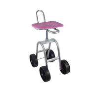 Generico Sgabello da Giardinaggio con Ruote, Portata 150 kg, Carrello da Giardinaggio Regolabile in Altezza 45-59 Cm, for Cortile, Patio E Prato.(4 Wheels)