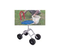 Generico Sgabello da Giardinaggio Regolabile in Altezza for Piantare, Carrello Giardino con Ruote Sedile Girevole A 360°, for Patio Esterno
