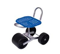 Generico Sgabello da Giardino con Ruote, Altezza Regolabile 22-36 Cm, Portata 150 kg, for Frutteti E Aziende Agricole(Blue,3 Wheels)