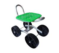 Generico Sgabello da Giardino con Ruote, Altezza Regolabile 22-36 Cm, Portata 150 kg, for Frutteti E Aziende Agricole(Blue,4 Wheels)