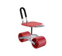Generico Sgabello da Giardino con Ruote,Altezza Regolabile da 20 A 33 Cm,Schienale Pieghevole Sedile da Giardinaggio,Portata 150 kg,for Frutteti(Red)