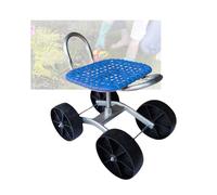 Generico Sgabello da Giardino con Ruote,Assistente for Giardinaggio,2/3/4 Ruote,Altezza Regolabile 22-36 Cm,Portata 150 kg,for Frutteti E Aziende Agricole.(Blue,4 Wheels)