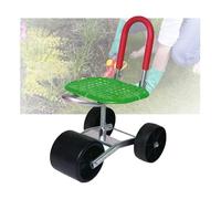 Generico Sgabello da Giardino con Ruote,Assistente for Giardinaggio con Schienale Pieghevole,Portata 150 kg,Altezza Regolabile 22-36 Cm,for Frutteti E Fattorie.(Green,3 Wheels)
