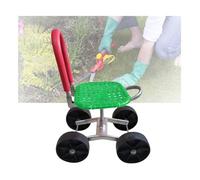 Generico Sgabello da Giardino con Ruote,Assistente for Giardinaggio con Schienale Pieghevole,Portata 150 kg,Altezza Regolabile 22-36 Cm,for Frutteti E Fattorie.(Green,4 Wheels)