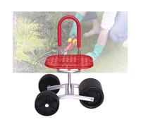 Generico Sgabello da Giardino con Ruote,Assistente for Giardinaggio con Schienale Pieghevole,Portata 150 kg,Altezza Regolabile 22-36 Cm,for Frutteti E Fattorie.(Red,3 Wheels)