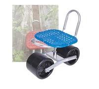 Generico Sgabello da Giardino con Ruote, Carrelli da Giardinaggio for Esterni, Portata 150 kg, Altezza Regolabile 22-36 Cm, for Frutteti E Fattorie(Blue)