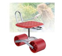 Generico Sgabello da Giardino con Ruote, Portata 150 kg,Rotazione del Sedile A 360°,Altezza Regolabile 20-33 Cm,for Giardino,Patio,Prato, Casa(Red)