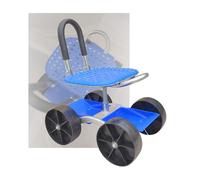 Generico Sgabello da Giardino con Ruote,Sedile da Giardinaggio con Cesto Portaoggetti,Altezza Regolabile 23-35 Cm,Portata 100 kg,for Aziende Agricole E Case.(4 Wheels)