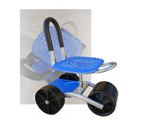 Generico Sgabello da Giardino con Ruote,Sedile da Giardinaggio con Cesto Portaoggetti,Altezza Regolabile 23-35 Cm,Portata 100 kg,for Aziende Agricole E Case.(3 Wheels)