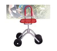 Generico Sgabello da Giardino con Ruote, Sedile Girevole Rialzato for Giardinaggio, Portata 150 kg, Altezza Regolabile 36-48 Cm, for Fattorie E Case.(Red,3 Wheels)