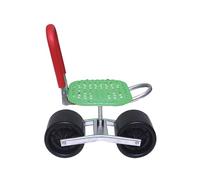 Generico Sgabello da Giardino con Ruote,Seduta da Giardinaggio,Portata 150 kg,Altezza Regolabile 22-36 Cm con Schienale Pieghevole,for Frutteti E Aziende Agricole(Green,2 Wheels)